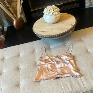 Thirty Thirty Los Angeles Pink Satin Crystal Embellished Mini Tank Size Small